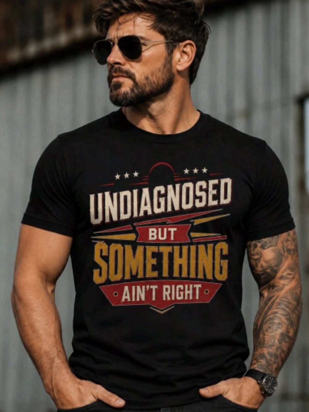 Undiagnosed But Something Ain't Right Funny Vintage Graphic T-Shirt